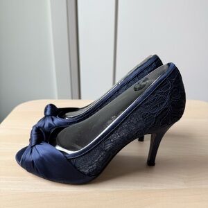 Adrianna Papell Francesca Indigo Satin Party Shoes